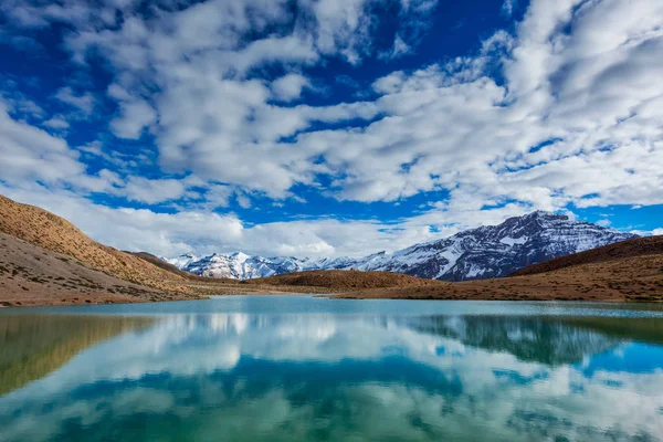 Dhankar lake in Himalayas — Stock Photo, Image