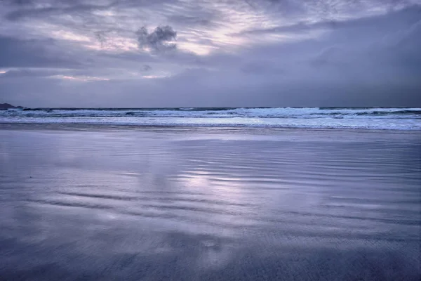 Skagsanden beach on sunset, Lofoten islands, Noruega — Fotografia de Stock