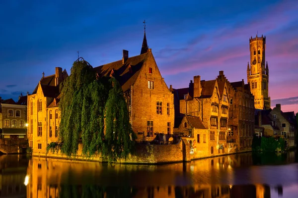 Berühmte Aussicht auf Brügge, Belgien — Stockfoto