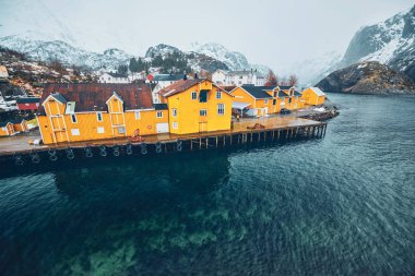Norveç 'te Nusfjord balıkçı köyü