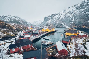 Norveç 'te Nusfjord balıkçı köyü