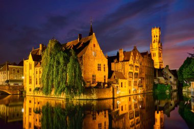 Famous view of Bruges, Belgium clipart