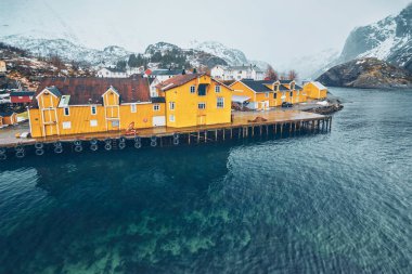 Norveç 'te Nusfjord balıkçı köyü