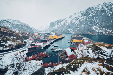 Norveç 'te Nusfjord balıkçı köyü