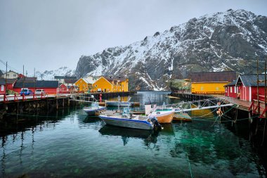 Norveç 'te Nusfjord balıkçı köyü