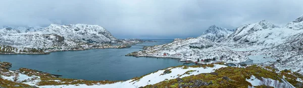 Panorama över norska fjord, Lofoten öarna, Norge — Stockfoto