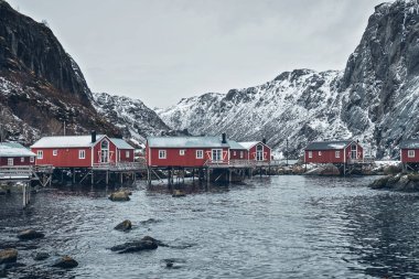 Norveç 'te Nusfjord balıkçı köyü