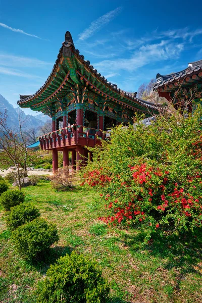 Templo Sinheungsa en el Parque Nacional Seoraksan, Seoraksan, Corea del Sur — Foto de Stock