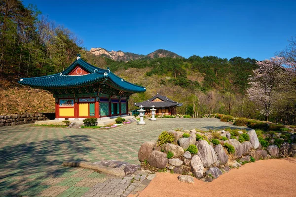 Templo Sinheungsa en el Parque Nacional Seoraksan, Soraksan, Corea del Sur — Foto de Stock
