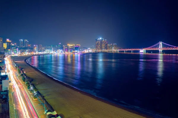 Gwangalli Strand in Busan, Südkorea — Stockfoto