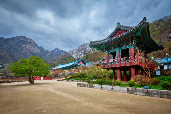 Templo Sinheungsa en el Parque Nacional Seoraksan, Seoraksan, Corea del Sur — Foto de Stock