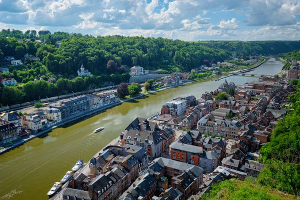 Вид с воздуха на город Динант, Бельгия — стоковое фото