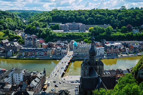 Letecký pohled na města Dinant, Belgie — Stock fotografie