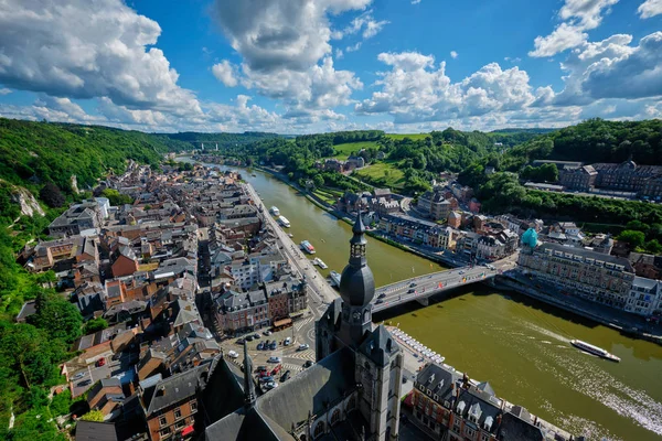 Letecký pohled na města Dinant, Belgie — Stock fotografie