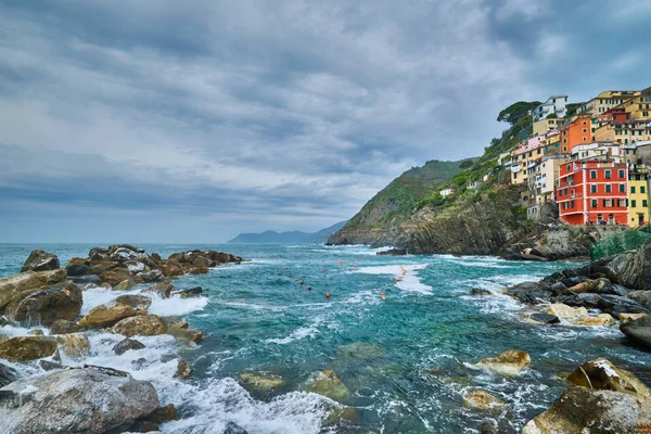 Село Riomaggiore, Cinque Terre, Liguria, Італія — стокове фото