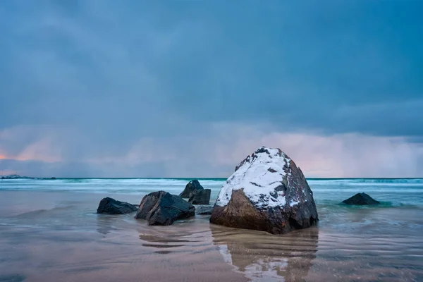 Skagsanden beach, Lofoten islands, Norway — Stock Photo, Image