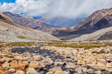 Mountain stream in Himalayas clipart