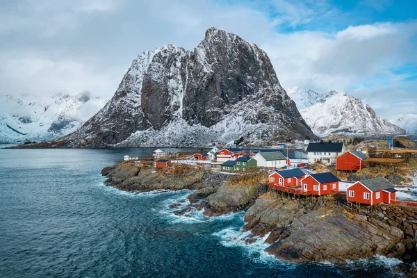 Hamnoy vissersdorp op de Lofoten Eilanden, Noorwegen — Stockfoto