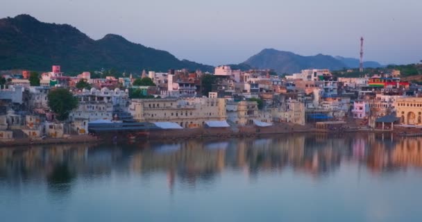 Vista Famosa Ciudad Peregrinación Hinduista India Sagrada Ciudad Religiosa Hindú — Vídeo de stock