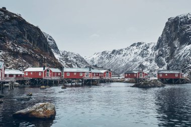 Norveç 'te Nusfjord balıkçı köyü