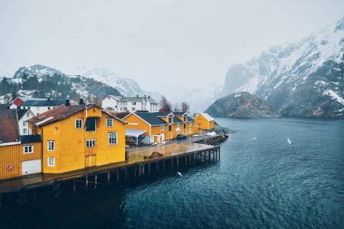 Norveç 'te Nusfjord balıkçı köyü