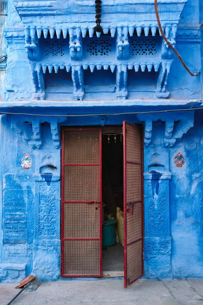 Niebieskie domy na ulicach Jodhpur — Zdjęcie stockowe