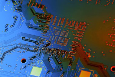 Elektronik devre kartı kapatın. Arka plan Internet, baskı reklam ve tasarım kullanabilirsiniz