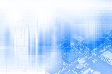Elektronik devre kartı yüksek teknoloji kavramı, yakın çekim.