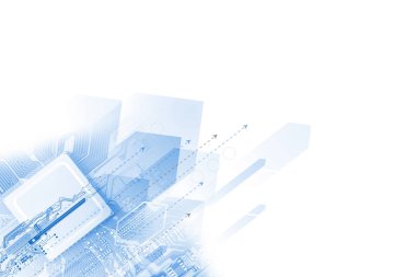 Elektronik devre kartı yüksek teknoloji kavramı, yakın çekim.