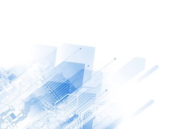 Elektronik devre kartı yüksek teknoloji kavramı, yakın çekim.