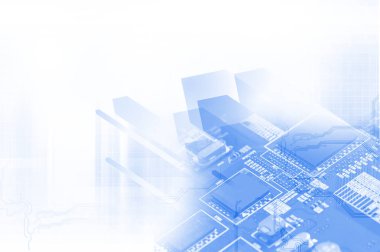 Elektronik devre kartı yüksek teknoloji kavramı, yakın çekim.