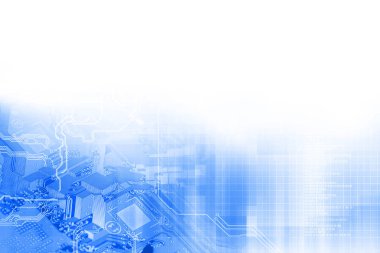 Elektronik devre kartı yüksek teknoloji kavramı, yakın çekim.