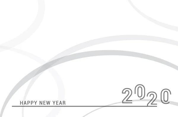 Año Nuevo 2020 línea de diseño de estilo de línea para la tarjeta de año nuevo, estilo de calendario para la tarjeta de Año Nuevo, calendario . — Archivo Imágenes Vectoriales