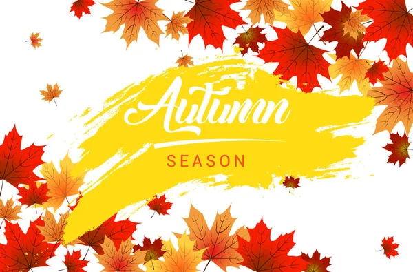 Ensemble de bannière Fall leaves. Tourbillonnez le fond des feuilles d'automne. Nature frontière décor collection — Image vectorielle