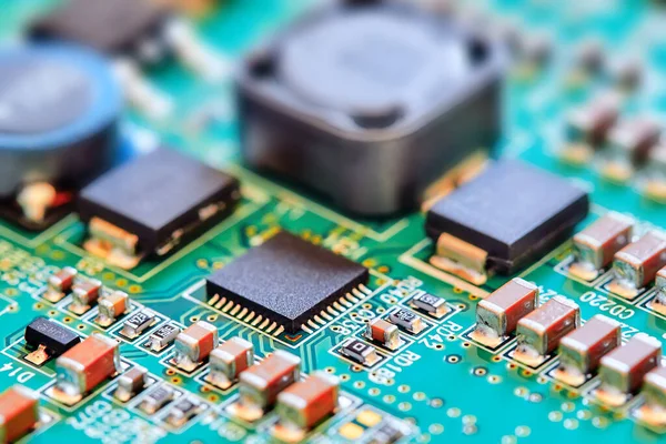 Placa Circuito Electrónico Parte Tecnología Concepto Componente Máquina Electrónica Hardware — Foto de Stock