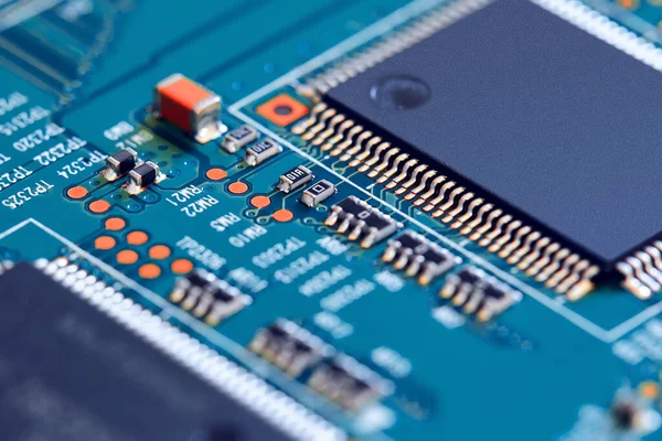 Electronic circuit board part of electronic machine component concept technology of computer circuit hardware