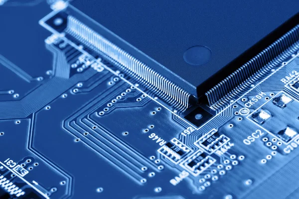 Placa Circuito Electrónico Parte Tecnología Concepto Componente Máquina Electrónica Hardware — Foto de Stock