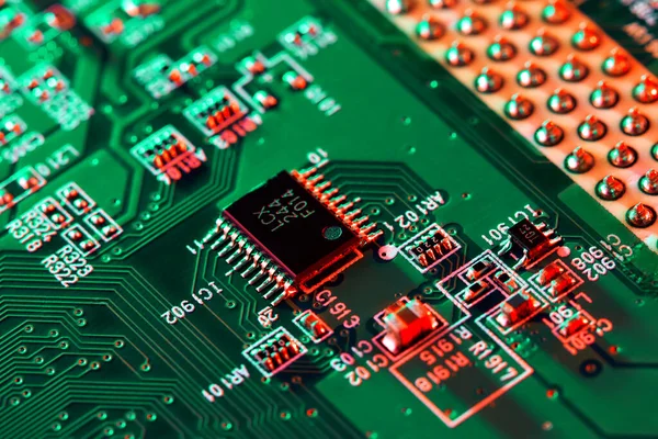Parte Placa Circuito Eletrônico Tecnologia Conceito Componente Máquina Eletrônica Hardware — Fotografia de Stock
