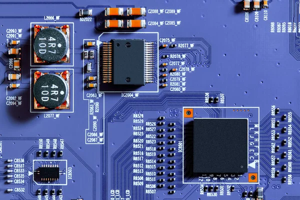 Elektroniczna Część Obwodu Elektronicznego Urządzenia Koncepcyjnego Urządzeń Obwodów Komputerowych — Zdjęcie stockowe