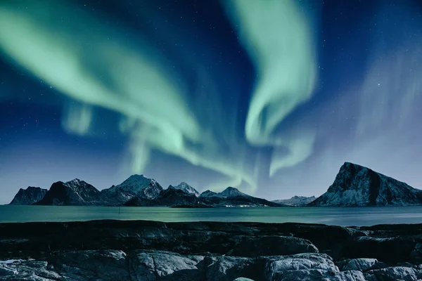 Βόρεια φώτα στη Νορβηγία — Φωτογραφία Αρχείου