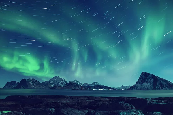 Aurora boreale in norway — Foto Stock