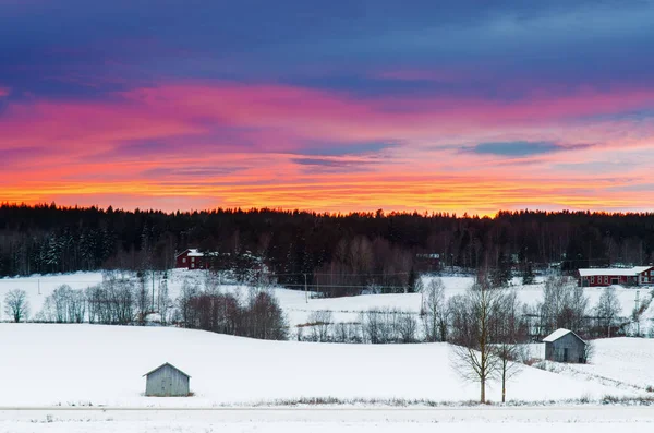 Atardecer invierno paisaje —  Fotos de Stock