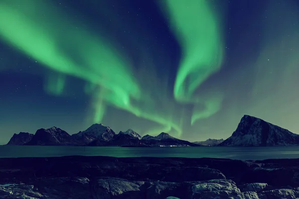 Βόρεια φώτα στη Νορβηγία — Φωτογραφία Αρχείου