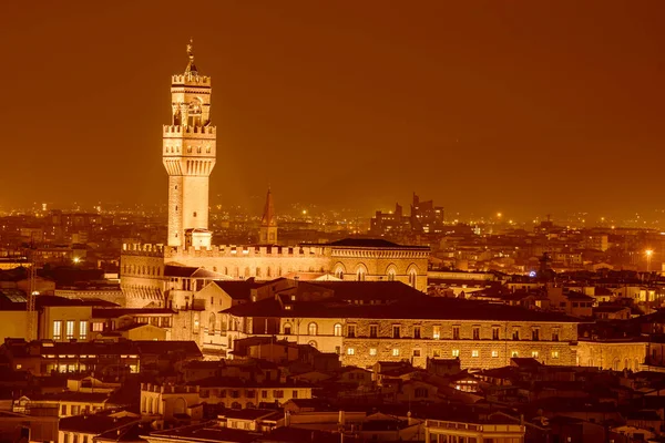 Vista nocturna del Palazzo Vecchio — Foto de Stock