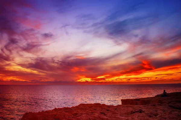 Pôr do sol no mar — Fotografia de Stock