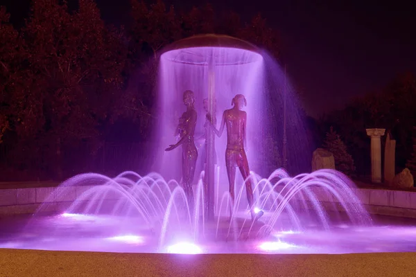 Colorful city fountain — Stock Photo, Image