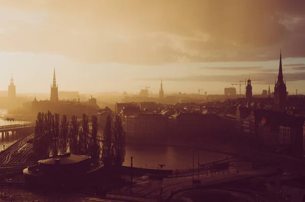 Стокгольм Золотий захід сонця — стокове фото