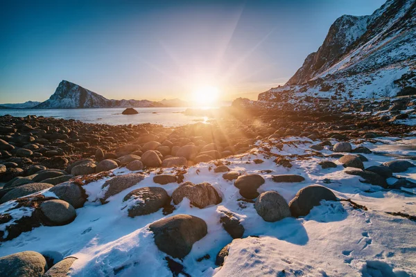 Coucher de soleil à Lofotens — Photo