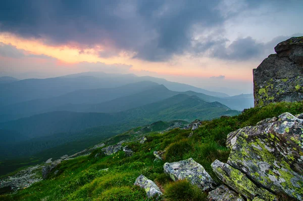 山日落风景 — 图库照片