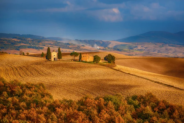 Campos ondulados en Toscana — Foto de Stock